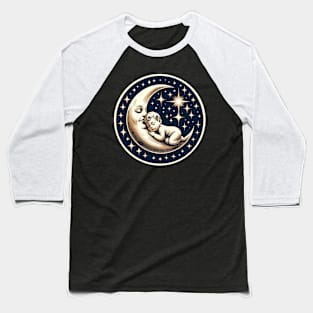 Baby sleeping on a moon Baseball T-Shirt